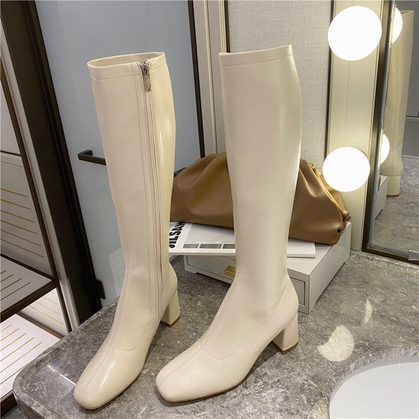 

обувь lady boots sexy бедра высокие каблуки высокие sexy boots женщины-молния роскошная женская более-коленный 2020 резина мода, Black