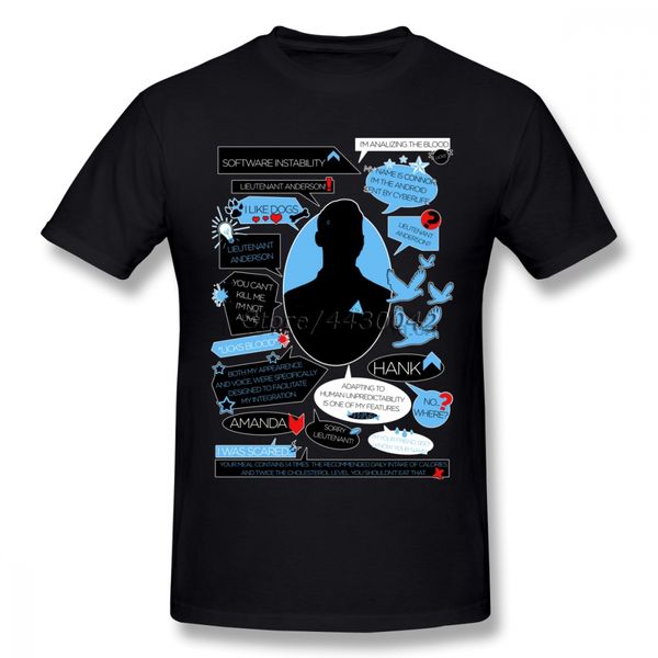 

connor quote detroit become human t-shirt for men plus size cotton team tee shirt 4xl 5xl 6xl camiseta