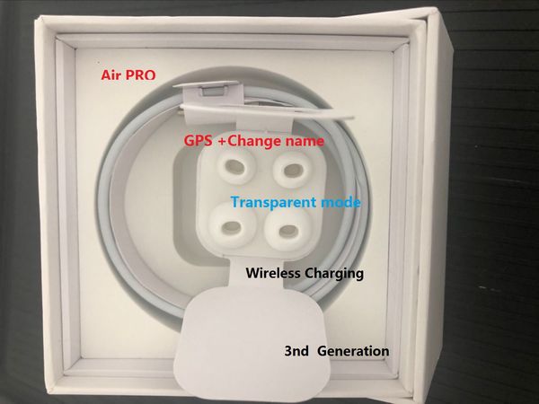 

h1 chip air gen 3 ap3 transparent mode metal hinge wireless charging bluetooth headphones pods ap3 pro ap2 w1 earbuds 2nd generation