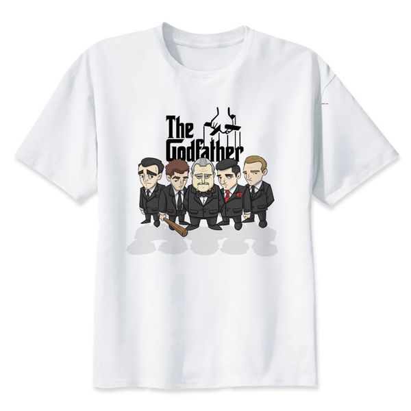 

the godfather cartoon design t-shirt men's fashion o-neck white t-shirts size s-3xl