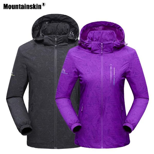 

mountainskin spring men women's outdoor softshell hooded thin jackets outdoor windbreakers climbing camping coats va818, Blue;black