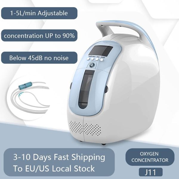 

j11 1-5l/min portable oxygen concentrator generator no battery air purifier for home with handle home use 24 hours ac110v/220v