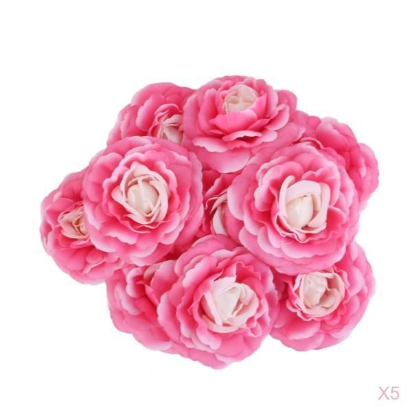 

50x искусственный цветок камелии головки silk rose home wedding decor rose red