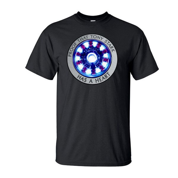 

tony stark has a heart logo printed t-shirt men 2019 summer 100% cotton iron man t shirts for hip hop streetwear bz074