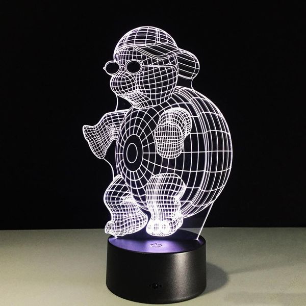

turtle 3d optical illusion lamp night light dc 5v usb 5th battery wholesale dropshipping