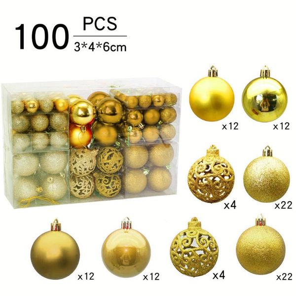 

100pcs festival christmas tree ornaments set hanging mini wedding multifunction party shatterproof diy decorative balls holiday