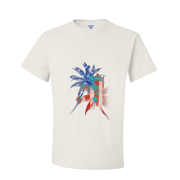 

2019 мода хлопок tee shirt мода америка пальмы американский флаг над пальмы t-shirt