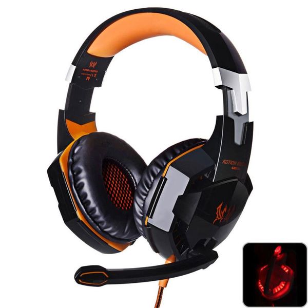 

headsets each g2000 pc gamer casque stereo hifi gaming headphones with microphone dazzle lights glow game music headset fones