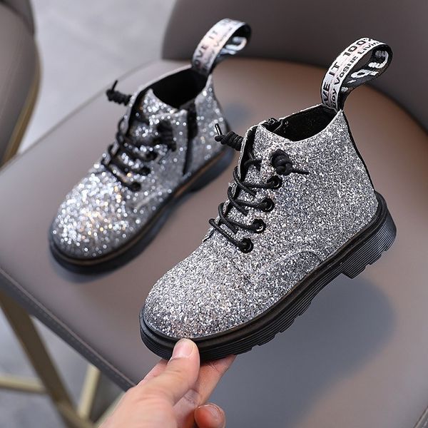 

shen ce brand kids winter fashion boots sneakers children baby girls casual sport shoes princess rhinestone martin boots, Black;grey