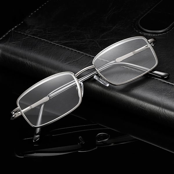 

business men reading glasses metal full frame hyperopia glasses elderly presbyopic eyeglasses diopter +1.0 to +4.0 nerd eyewear, White;black