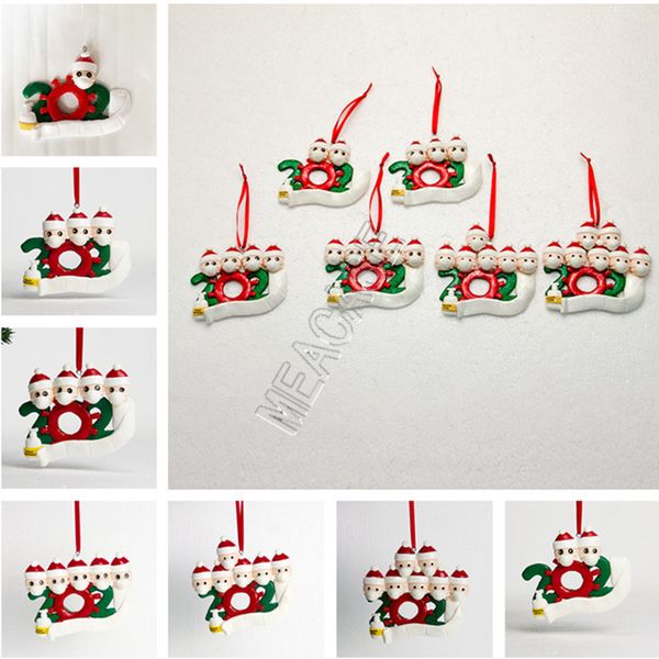 

christmas ornament polymer clay diy family of 1/2/3/4/5/6/7 santa claus face mask handing pendant toys xmas tree decorations charms d91105