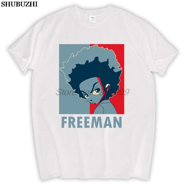 

new the boondocks huey an cartoon tv show men's white t-shirt sbz5235