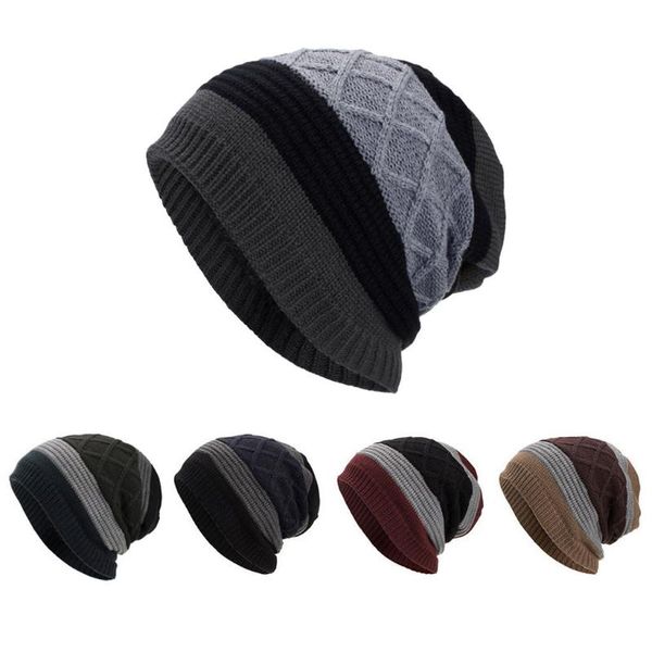 

женщины теплого крючка зима wool knit beanie ski череп громоздкие теплый багги плетение caps hat vintage шляпа femme вводную aldult caps
