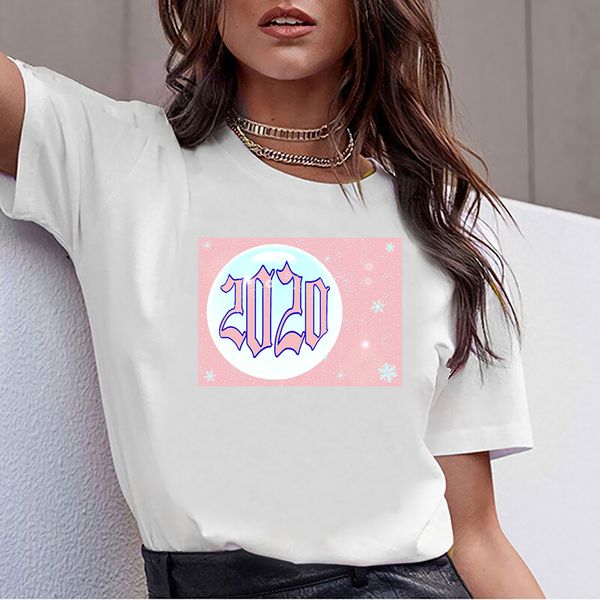 

t shirt women 2020 new year background summer harajuku custom female tshirt