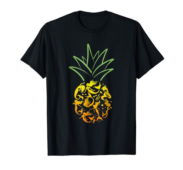 

mermaid pineapple mermaid lovers funny black t-shirt s-3xl fashion tee shirt