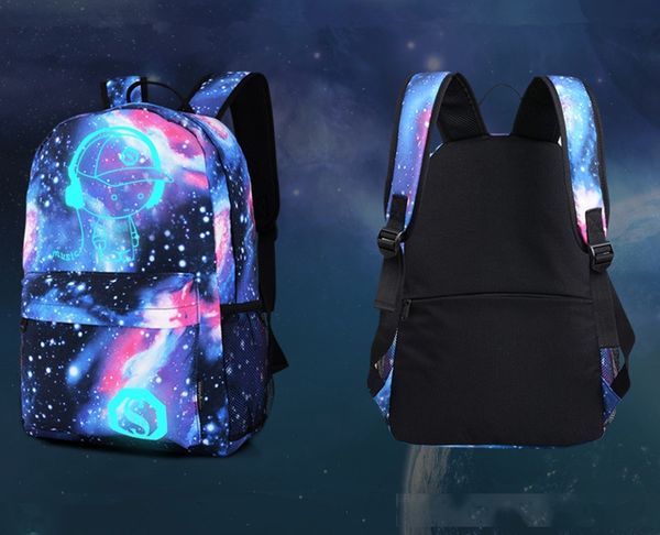 

new student school backpack anime luminous usb charge lapknapsack computer backpack for teenager anti-theft boys designer school bag
