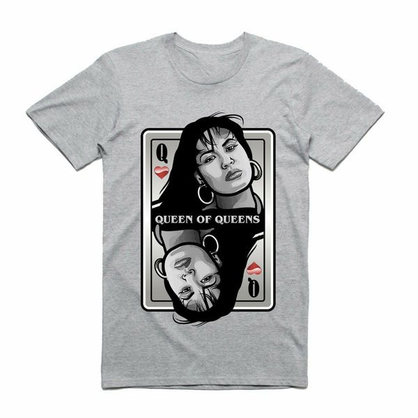 

streetwear on demand card queen of queen selena grey t-shirt small - 3 xlarge style tee shirt