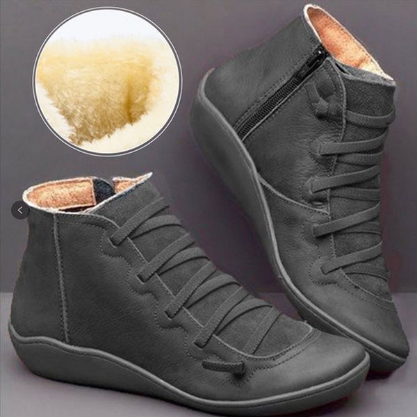 

new winter autumn fashion boots women platform soft flat shoes pu leather ladies casual boots, Black