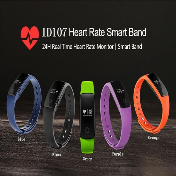 

id107 bluetooth bracelet smart heart rate fitness tracker call alarm smart wristband for ios android sport tracker smartband