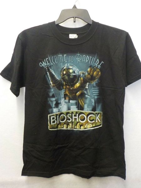

mens bioshock black welcome to rapture graphic short sleeve tshirt new #13007v