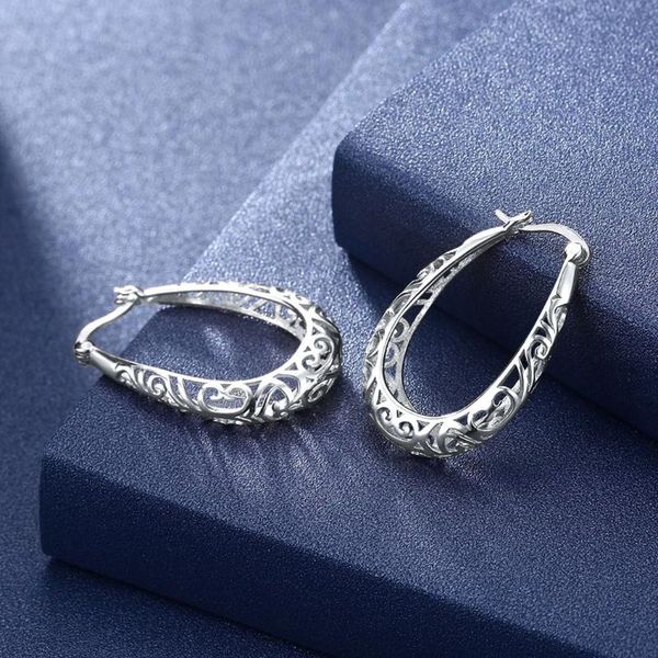 

hoop & huggie sliver color big circle hollow earrings for women fashion steampunk ear clip wedding party jewelry gift 2021, Golden;silver
