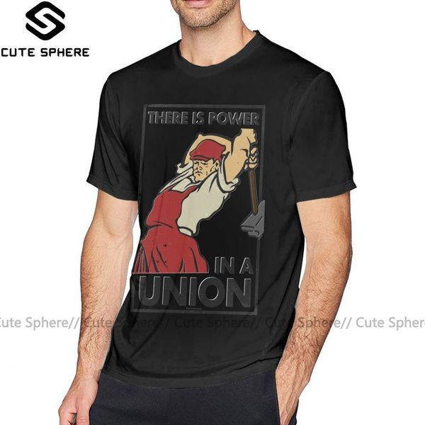 

communism t shirt there is power in a union vector recreation t-shirt big printed tee shirt short sleeves tshirt