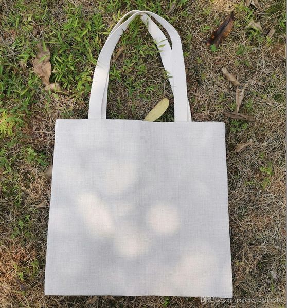 

blank linen totes bag beige faux linen shopping bag poly-linen handbag plain burlap shoulder bag fashion totes diy sublimation blanks