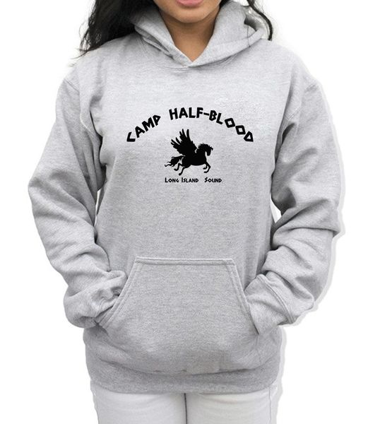 

fashion sweatshirts spring winter fleece hoodies print camp half blood demigods animal kawaii women's hoody pullover kpop, Black