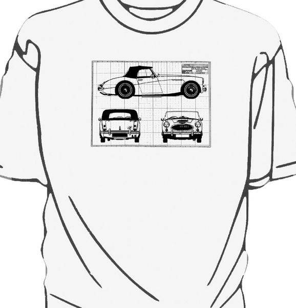 

brand cotton men basic british classic car fans 3000 blueprint style t-shirtfit short-sleeve t shirt