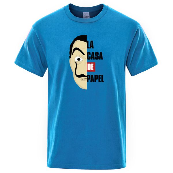 

sport salvador dali la casa de papel t shirt costume & face t-shirt the house of paper men summer casual tshirt mens short sleeve