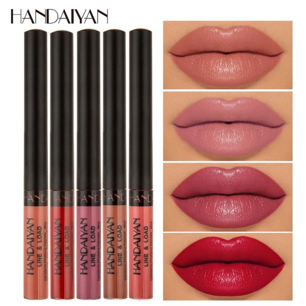 

multifunctionl matte liquid lipstick lip liner lips makeup nude velvet lip gloss cosmetics silky lipgloss waterproof lipliner