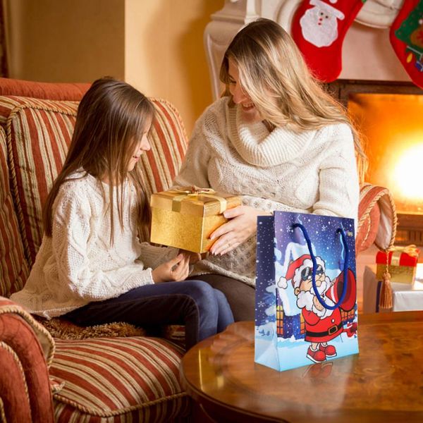 

gift wrap 10pcs christmas paper bag pouch party cartoon tote present packing bags for children outdoor