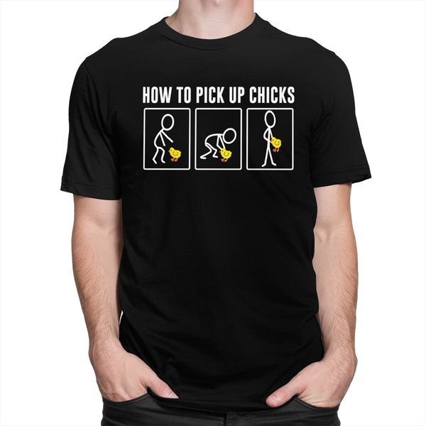 

funny how to pick up chicks t shirt short sleeve tshirt cotton breathable soft t-shirt summer basic tee gift