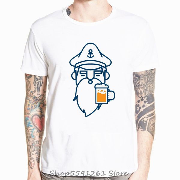 

2020 men fashion beer man design t shirt novelty beard printed gentleman custom printed short sleeve tees