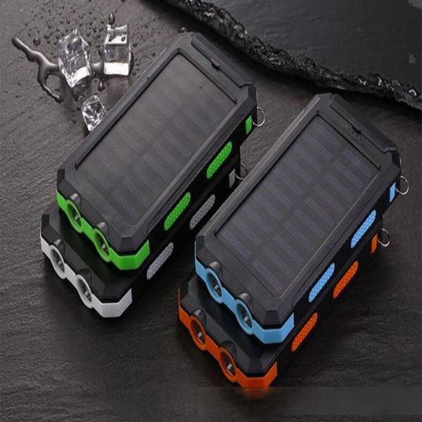 

8 colors outdoor, three solar 8140mah polymer power bank solar panel charging, waterproof, anti fall, dust-proof, with flashlight, sos