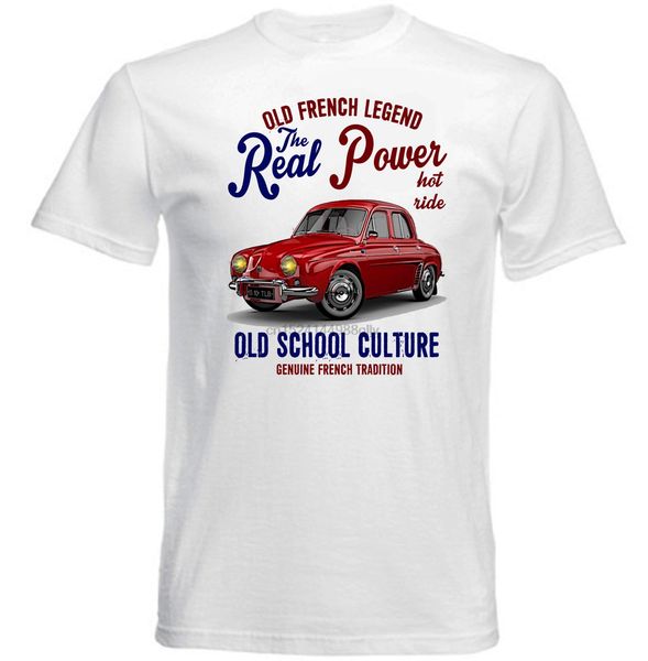 

урожай французский автомобиль renault dauphine real power new cotton t shirt jurney печати футболка охладить tshirt brand jeans рубашки prin