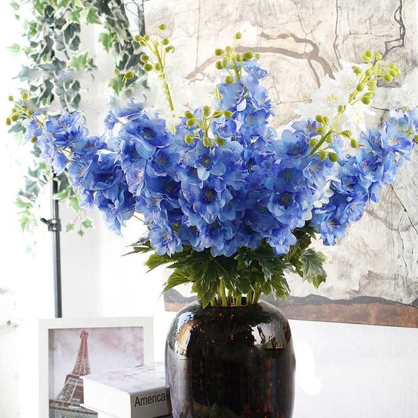 

80cm real touch delphinium flower latex long branch wedding home decoration fake flower