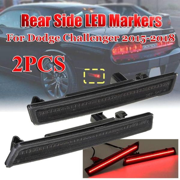 

2pcs l дыма optic стиль боковой габаритные огни для dodge challenger 2020- 2020 2020 пластиковых красного светодиодные turn сигнальных огней