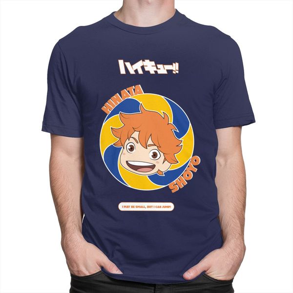 

симпатичные haikyuu t-shirt мужчины pre-усадке хлопка с коротким рукавом футболки hinata shouyou в волейбол tee shirt anime манг одежда пода