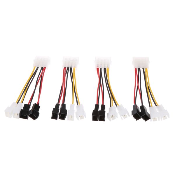 

4x 4pin power y-splitter fan cable 1 to 4x3pin adjust speed 12v 5v for pc