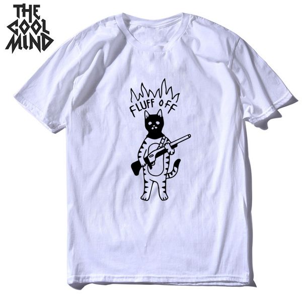 

coolmind 100% cotton cool cat print men t shirt casual loose o-neck men tshirt short sleeve t-shirt mens tee shirts