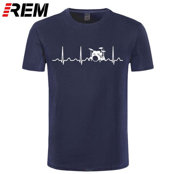 

rem custom printed t shirts men's short sleeve o-neck drums drummer heartbeat t shirt