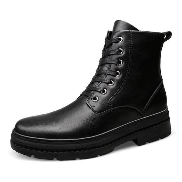 

boots men army safety mens shoes winter leather footwear combat shoe man causal tactical ankle shose cowboy boot 2020, Black