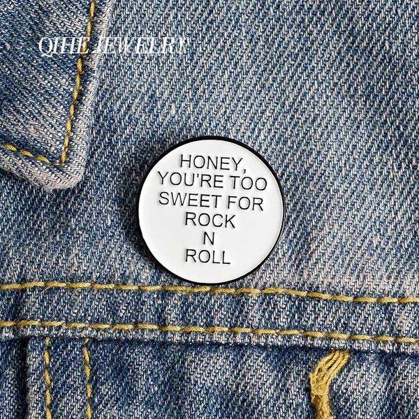 

qihe ювелирного «rock n roll» эмаль штыри отворот круглые жетоны разговорник брошь подарки для женщин мужчина мода pins оптового, Gray