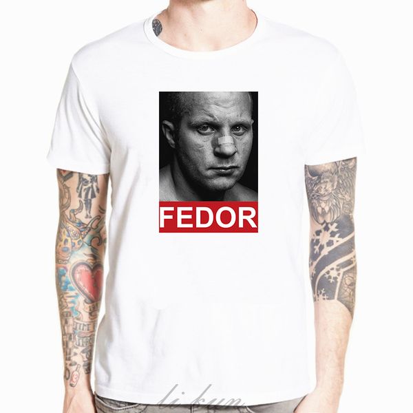

3d федор емельяненко футболка мма tshirt мужчины tshirt классический стиль одежды истребитель tee холодный белый tops дети белый