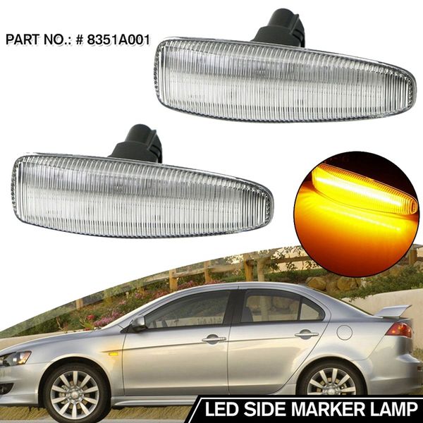 

car dynamic led side marker lights turn signal light side lamp amber for mitsubishi lancer evo x 8351a001