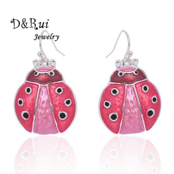 

dangle & chandelier 2021 insect drop earrings for women red enamel metal small earring oorbellen accessories friend gifts, Silver