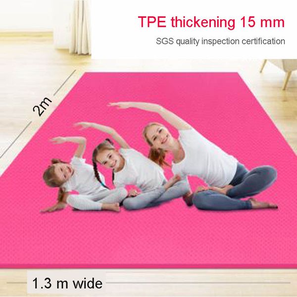 

yoga mats 2 meters 1.3 double mat tpe non-slip oversized 15mm thickened widened and lengthened children dance blanket