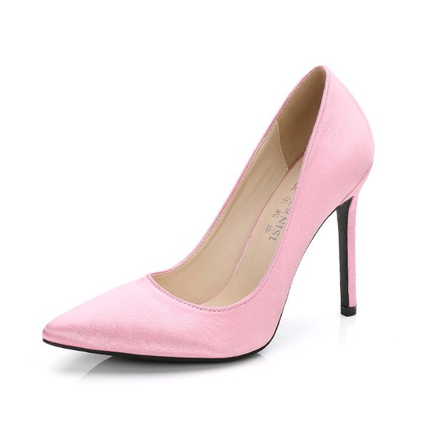 

women pump high heel 11cm light weight wedding party pointed shallow mouth shoes ladies pumps plus size 35-46, Black