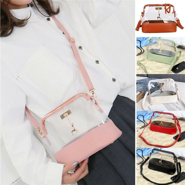 

new women pvc transparent clear shoulder bag tote jelly purse wallets handbag